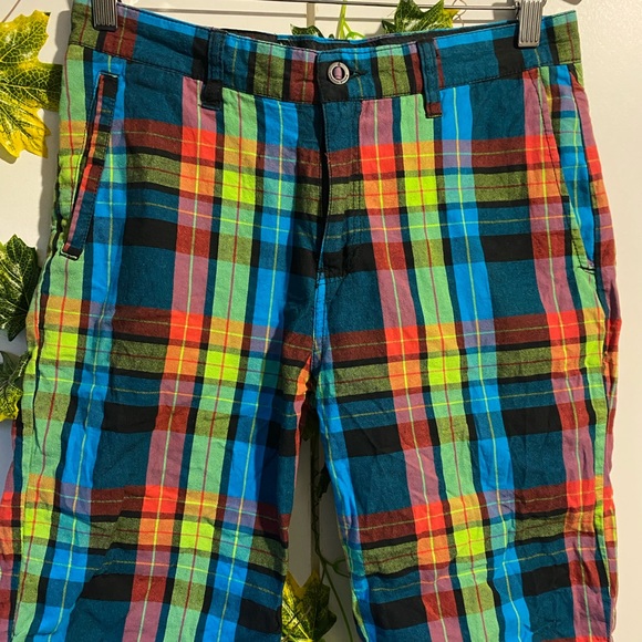 Volcom bright check men’s skate mid shorts 30 - Picture 2 of 12